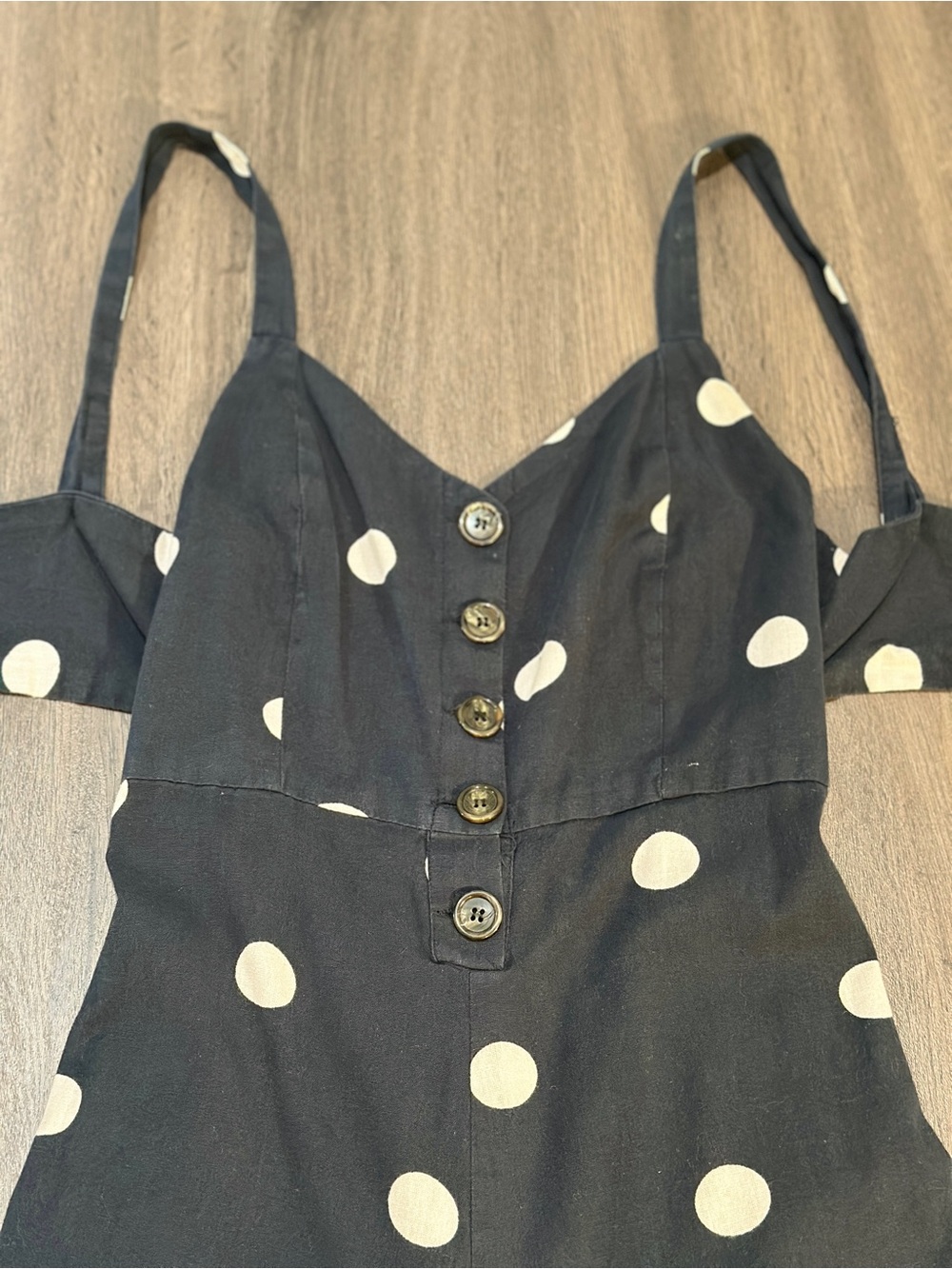 Black & White Polka Dot Wide-Leg Jumpsuit - Picture 5 of 10